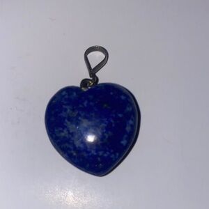 Heart-Shaped Lapis Lazuli Pendant in Deep Blue